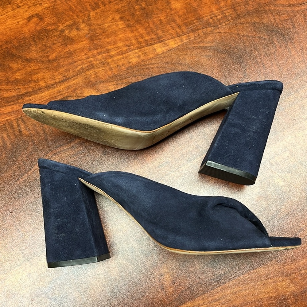 Loeffler Randall Laurel Navy blue suede slip on sandal - Picture 9 of 11
